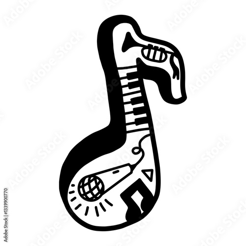 Music icon vector. Musical show, melody, music festival, karaoke. doodle art music icon illustration.