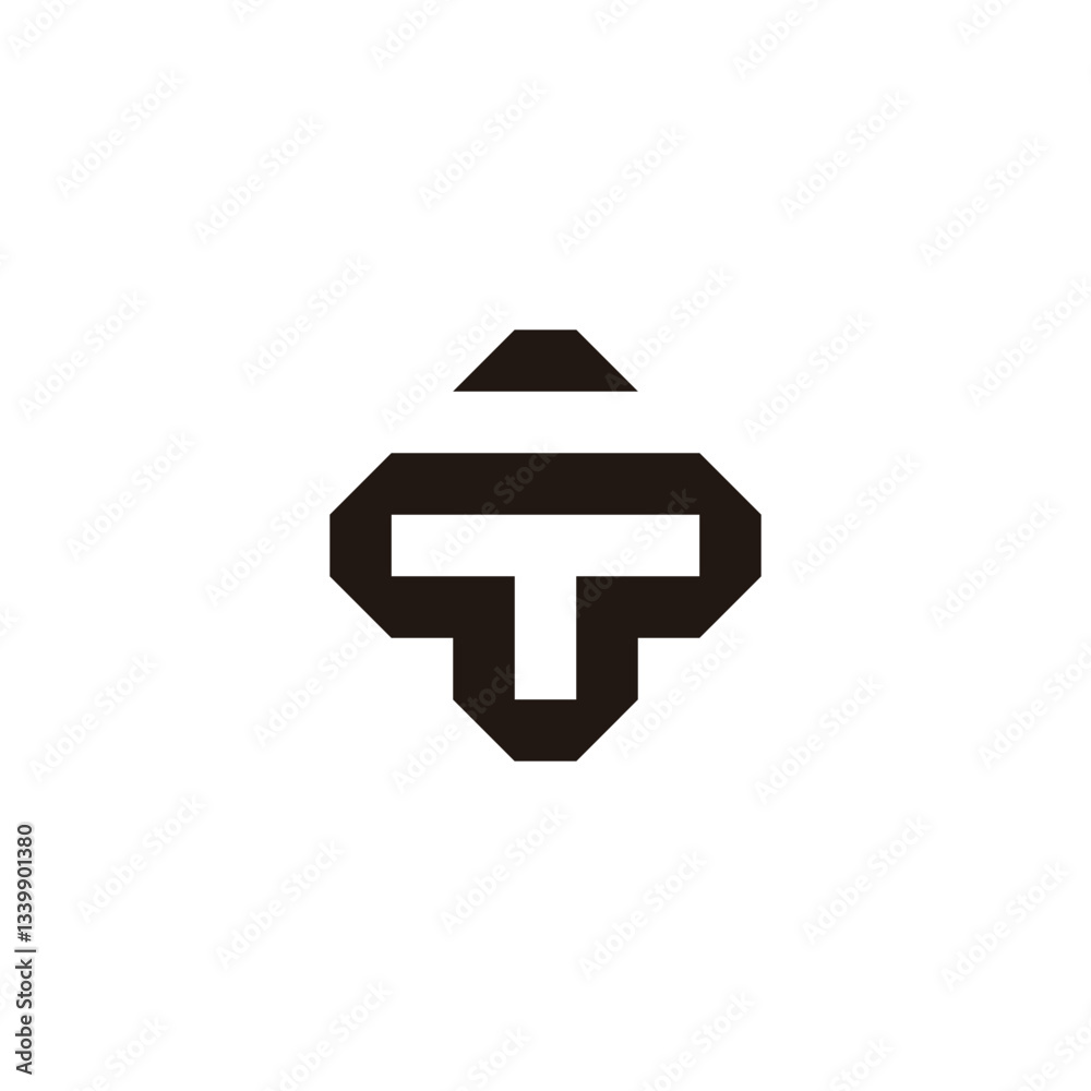 Letter T plus, square geometric symbol simple logo vector Letter T plus, square geometric symbol simple logo vector
