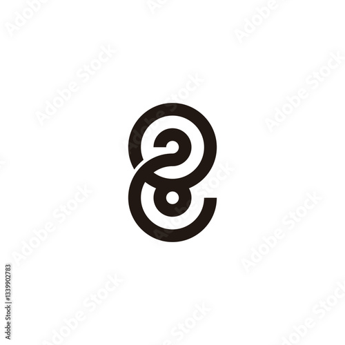 Number 2 8 circle geometric symbol simple logo vector