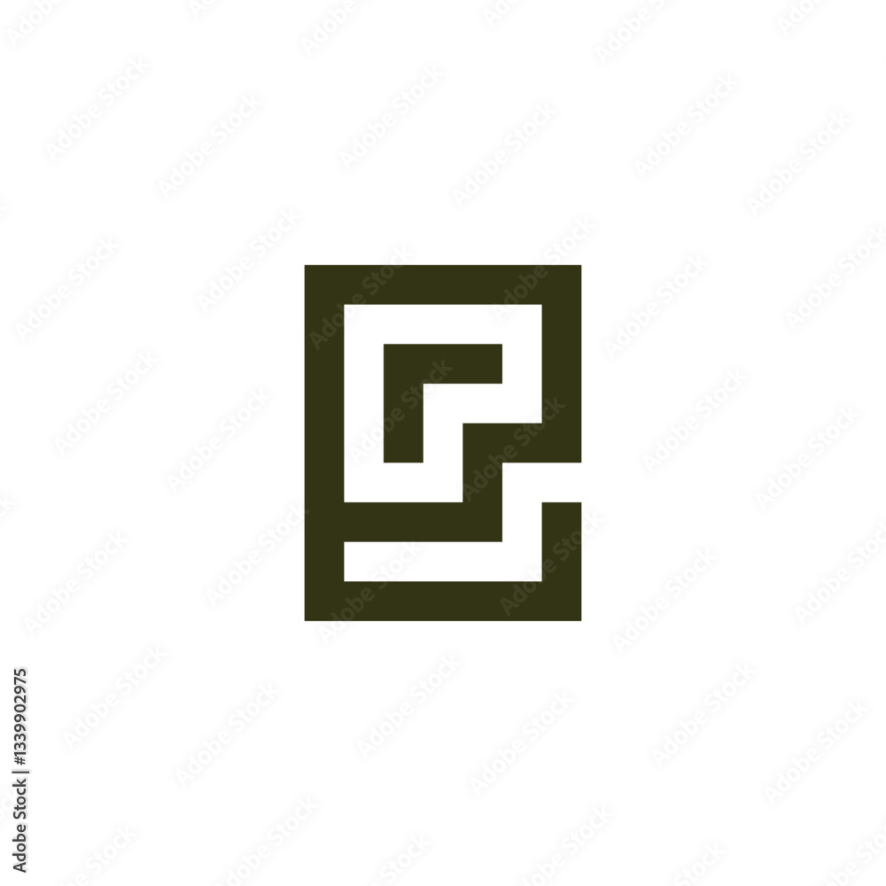 Letter r in e square geometric symbol simple logo vector Letter r in e square geometric symbol simple logo vector