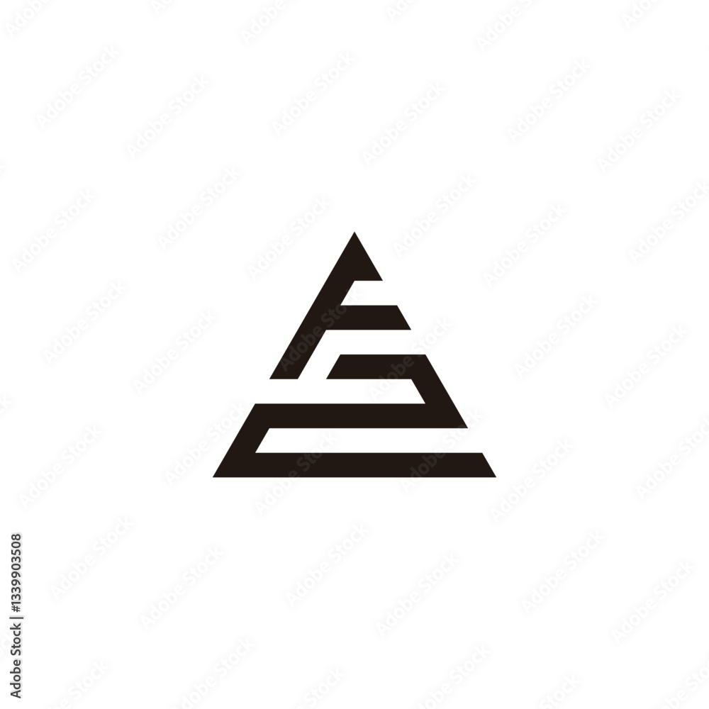 Letter F number 2 triangle geometric symbol simple logo vector Letter F number 2 triangle geometric symbol simple logo vector