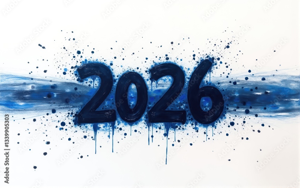 Abstract Painting: 2026 in Blue Abstract Painting: 2026 in Blue