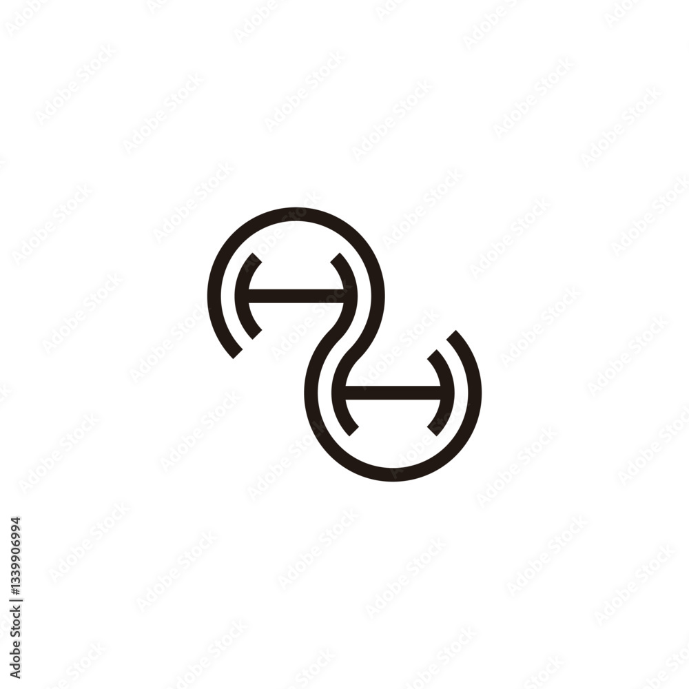 Letter H 2 curve geometric symbol simple logo vector Letter H 2 curve geometric symbol simple logo vector