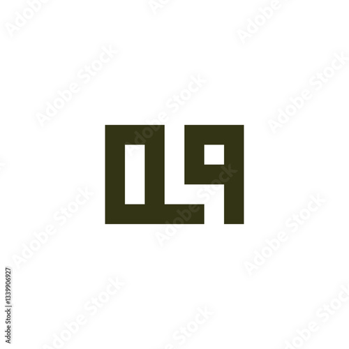 Letter Qq square geometric symbol simple logo vector