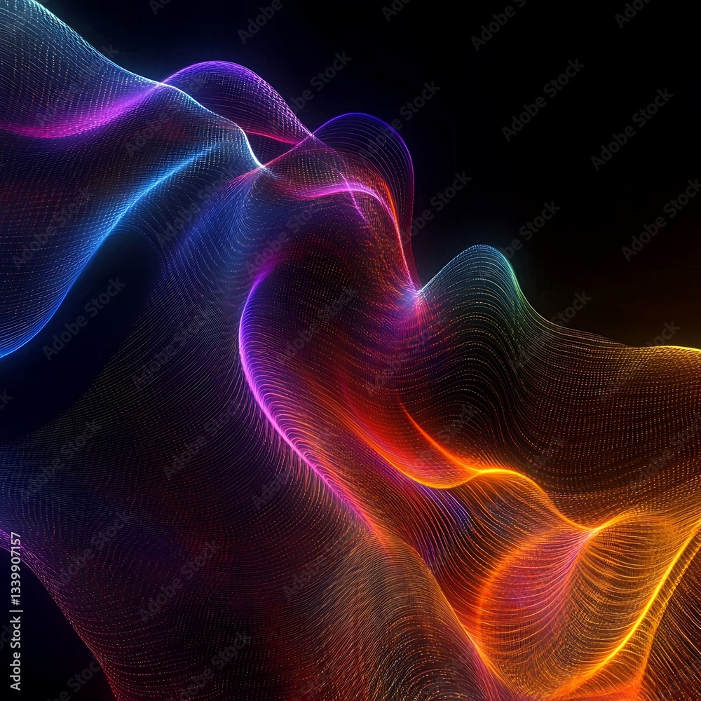 Fototapeta premium Abstract Colorful Energy Flow for Dark Background.