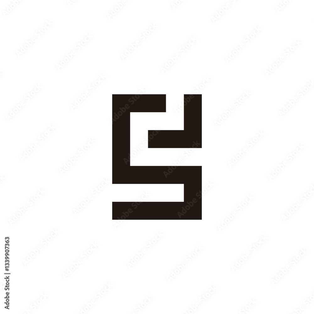 Obraz premium Letter SJ square geometric symbol simple logo vector