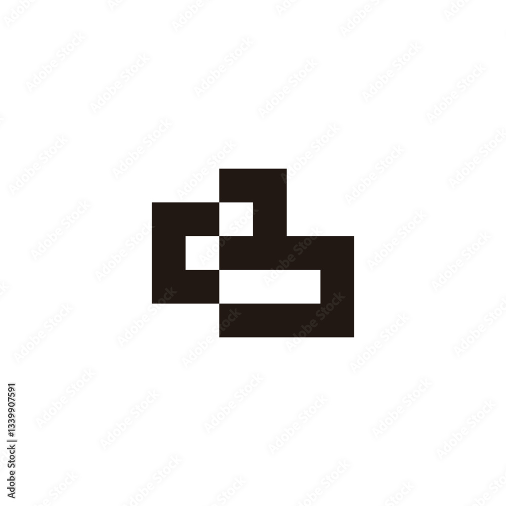 Letter c number 3 square geometric symbol simple logo vector Letter c number 3 square geometric symbol simple logo vector