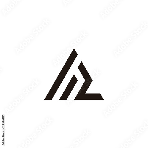 Letter h number 2 triangle geometric symbol simple logo vector
