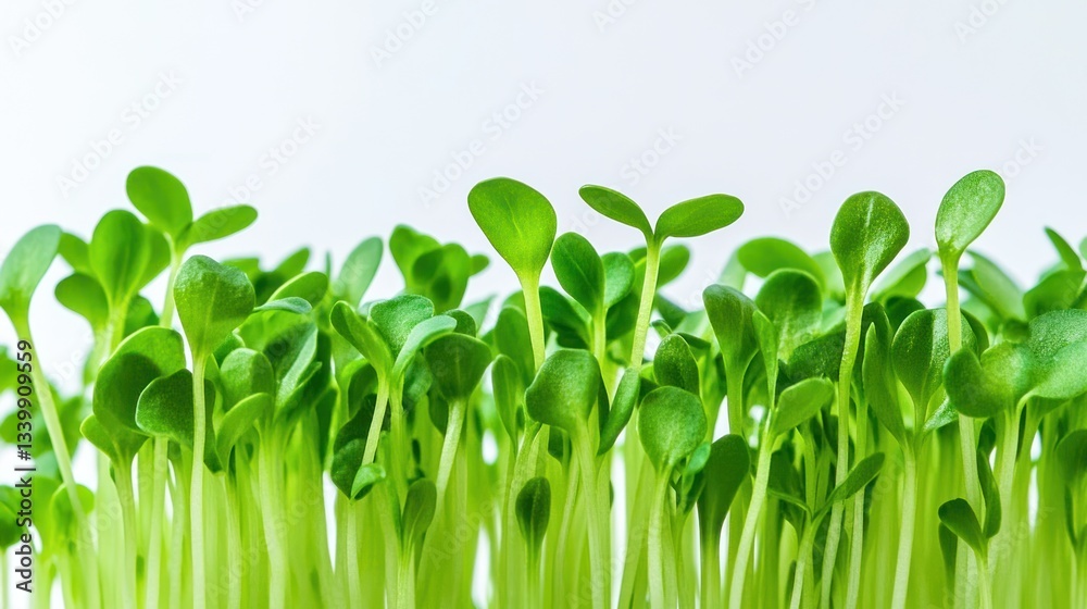 Obraz premium Vibrant Green Sprouts: A Close-Up of Fresh Microgreens