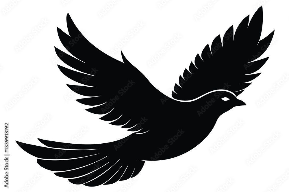 Obraz premium A simple silhouette of a bird in flight