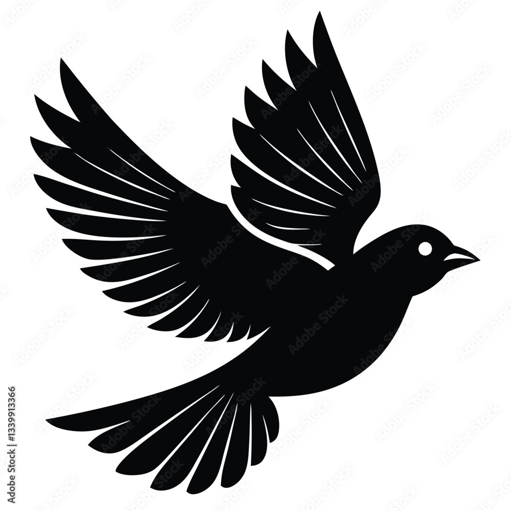 Fototapeta premium A simple silhouette of a bird in flight