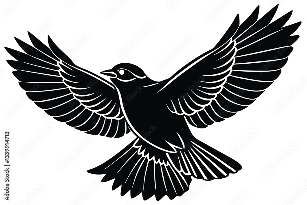 Fototapeta premium silhouettes bird flying