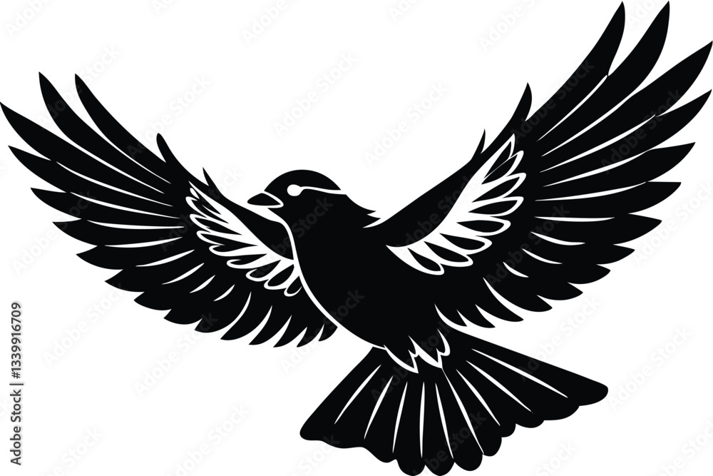 Obraz premium Bird flying silhouette Vector