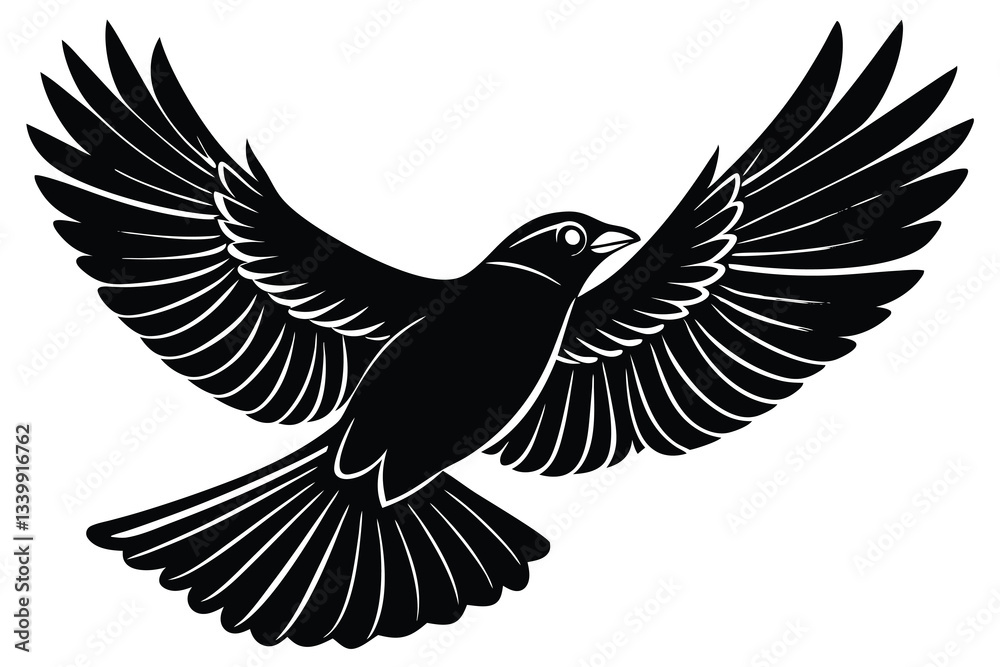 Obraz premium Bird flying silhouette Vector