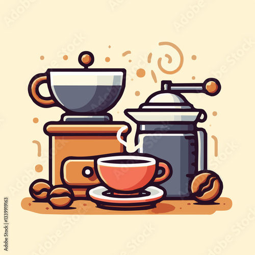 coffee, drink, cup, caffeine, beverage, espresso, cafe, black, design, cappuccino, hot, background, morning, brown, mug, breakfast, vector, white, aroma, food, isolated, natural, mocha, arabica, set, 