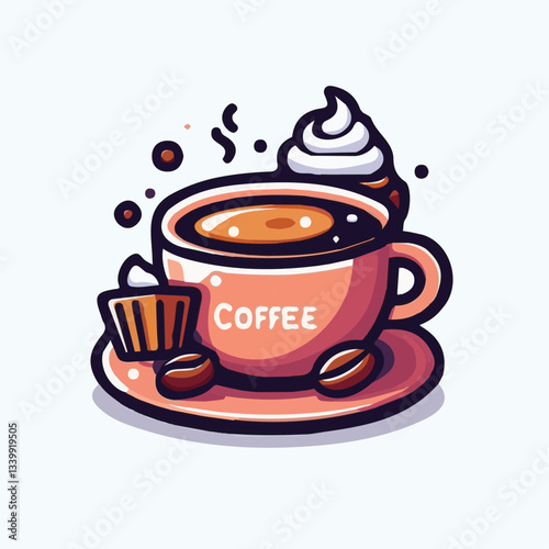 coffee, drink, cup, caffeine, beverage, espresso, cafe, black, design, cappuccino, hot, background, morning, brown, mug, breakfast, vector, white, aroma, food, isolated, natural, mocha, arabica, set, 