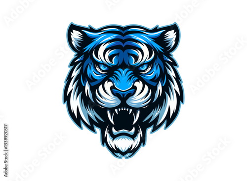 Colorful Angry Tiger Face Ar...