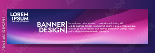 Modern banner design with a magenta background.