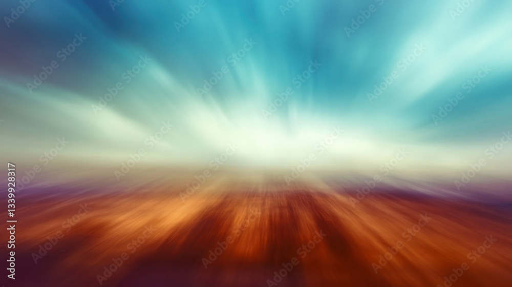 Fototapeta premium Abstract landscape with lightning in a dramatic sky and blurred foreground