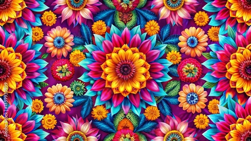 Abstract Geometric Floral Background for Fashion Photography - Stylish Textile Design