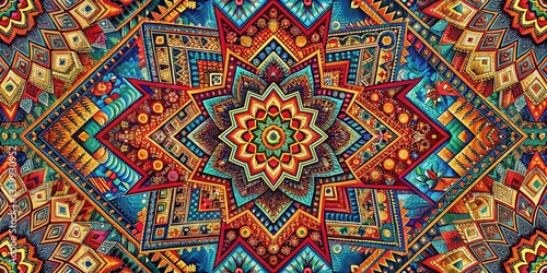 Abstract Geometric Ethnic Pattern: Surreal Photography Background