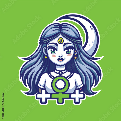 Esoteric Symbolism Embodied by a Youthful Maiden with Flowing Hair