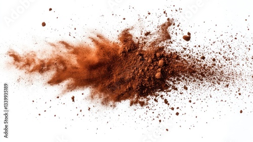 Obraz na płótnie Cocoa Powder Explosion: A Burst of Rich Brown w salonie