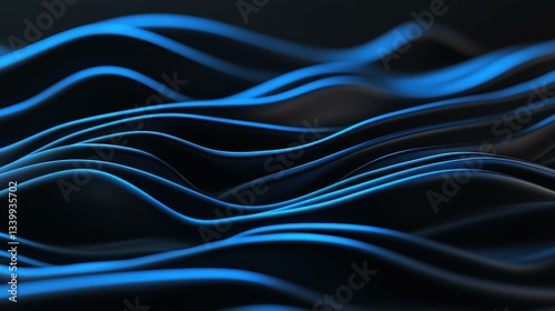 Experience the stunning interplay of blue and black, creating a bold visual feast in contemporary art.