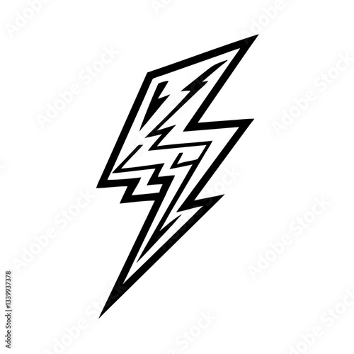 Dynamic lightning icon in bold style, energy concept