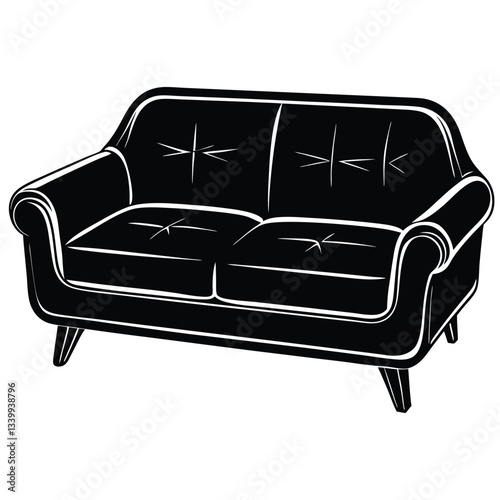 Sofa silhouette vector