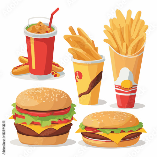 fastfood, fast, snack, food, meal, background, delicious, dinner, lunch, fat, american, unhealthy, burger, menu, restaurant, junk, isolated, meat, tasty, cheeseburger, set, hamburger, sandwich, cuisin