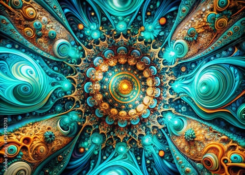 Wallpaper Mural Abstract Turquoise Comic Book Background - Surreal Digital Art Torontodigital.ca