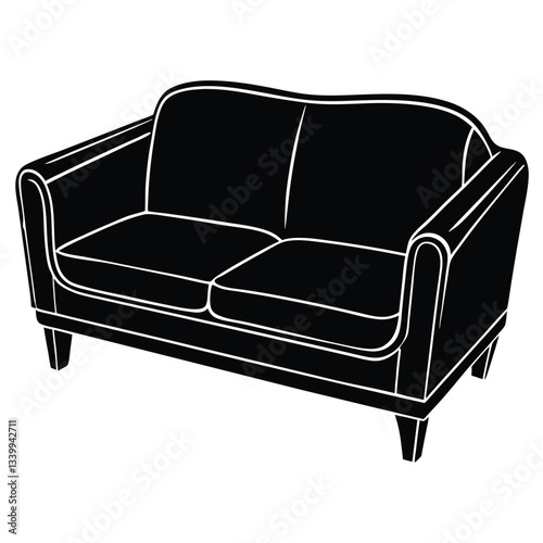 Sofa silhouette vector illustration