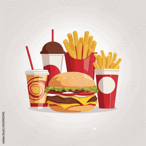 fastfood, fast, snack, food, meal, delicious, burger, lunch, background, dinner, american, meat, unhealthy, menu, restaurant, set, cheeseburger, junk, isolated, hamburger, fat, eat, sandwich, tasty, c