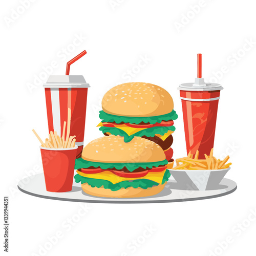 fastfood, fast, snack, food, meal, delicious, burger, lunch, background, dinner, american, meat, unhealthy, menu, restaurant, set, cheeseburger, junk, isolated, hamburger, fat, eat, sandwich, tasty, c