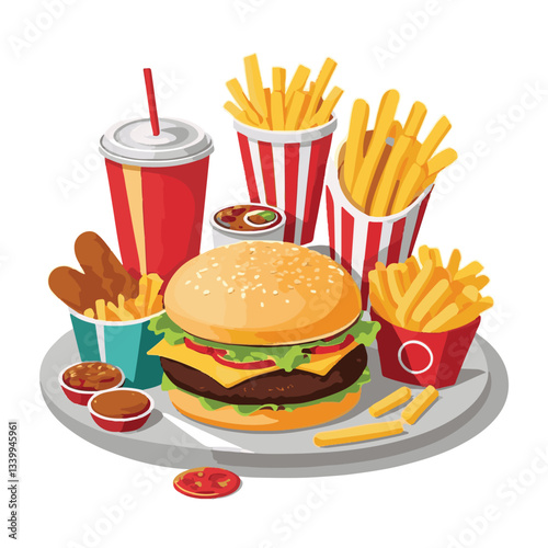 fastfood, fast, snack, food, meal, delicious, burger, lunch, background, dinner, american, meat, unhealthy, menu, restaurant, set, cheeseburger, junk, isolated, hamburger, fat, eat, sandwich, tasty, c