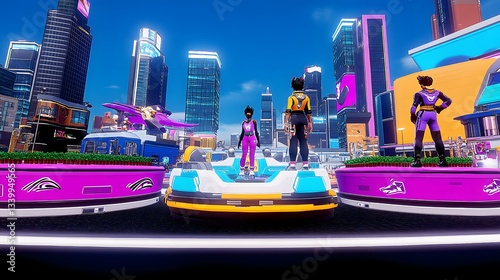 Futuristic City Racing Scene