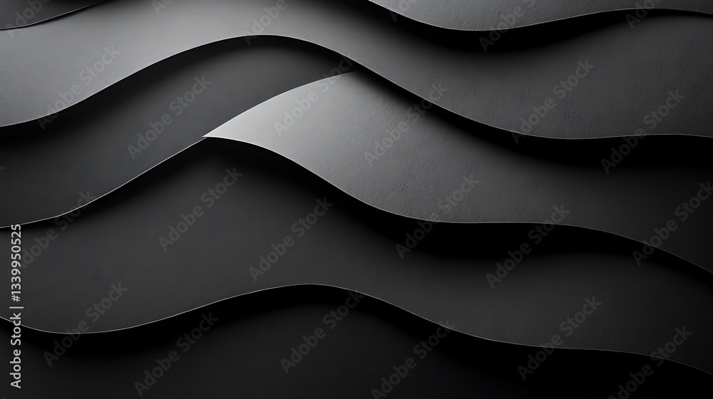 Obraz premium Overlapping black squares create an abstract, modern background.