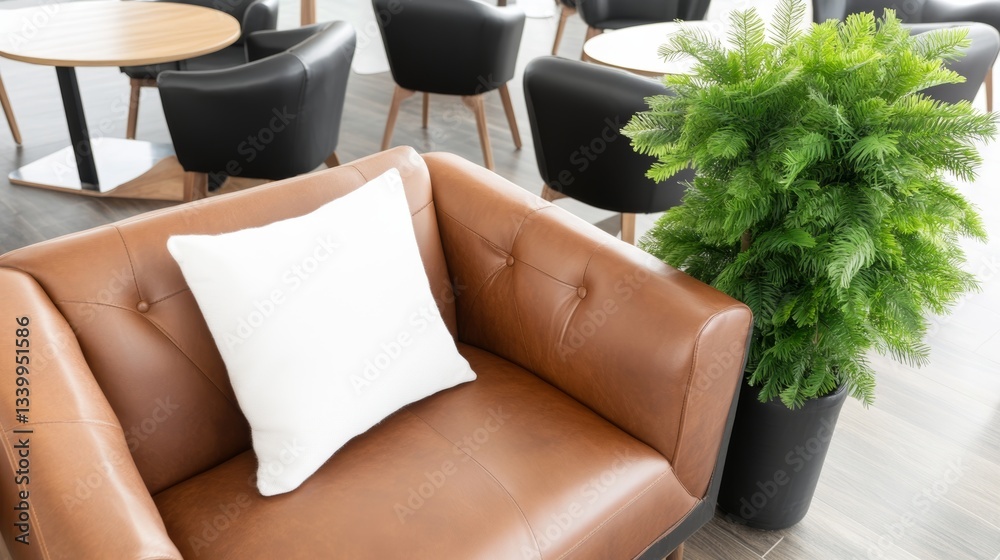 Fototapeta premium Lounge Area With Comfy Seating --ar 169 --style