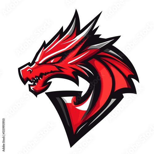 Wallpaper Mural Dragon vector esports logo featuring dynamic design and bold colors on a white background for team branding and competition Torontodigital.ca