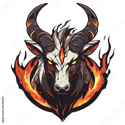 Esports logo featuring a centaur with molten cracks and fiery elements highlighting strength and power