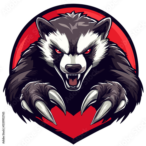 Relentless honey badger logo with sharp claws showcases fierce competition spirit in esports