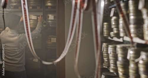 Exploring Media Archiving within a Dedicated Film Storage Room, Preserving Cinematic Heritage