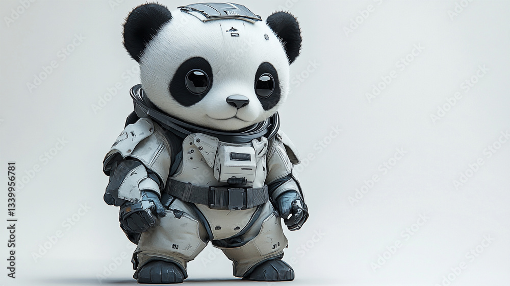 Fototapeta premium toy panda with a gift