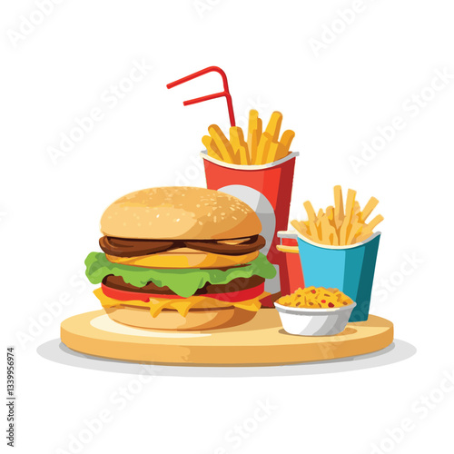 fastfood, fast, snack, food, meal, delicious, burger, lunch, background, dinner, american, meat, unhealthy, menu, restaurant, set, cheeseburger, junk, isolated, hamburger, fat, eat, sandwich, tasty, c