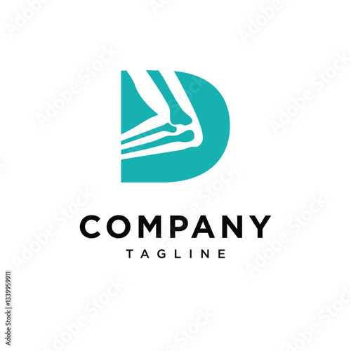 Letter D Elbow surgery Logo Icon Vector