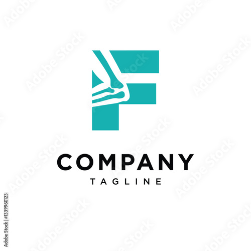Letter F Elbow surgery Logo Icon Vector