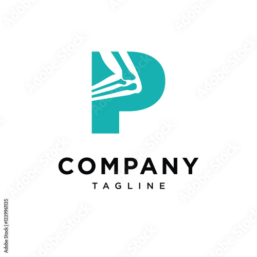 Letter P Elbow surgery Logo Icon Vector