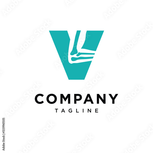 Letter V Elbow surgery Logo Icon Vector