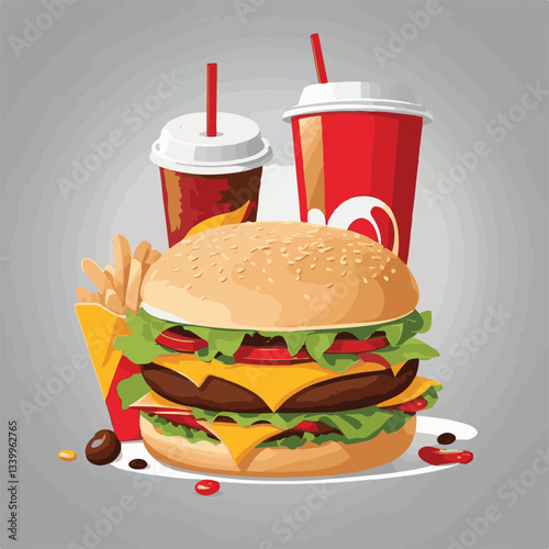 fastfood, fast, snack, meal, food, lunch, burger, dinner, background, delicious, meat, american, menu, unhealthy, restaurant, isolated, cheeseburger, junk, set, hamburger, fat, sandwich, tasty, eat, c